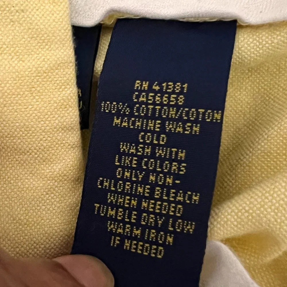 Polo Ralph Lauren 32 X10 yellow 100% cotton shorts